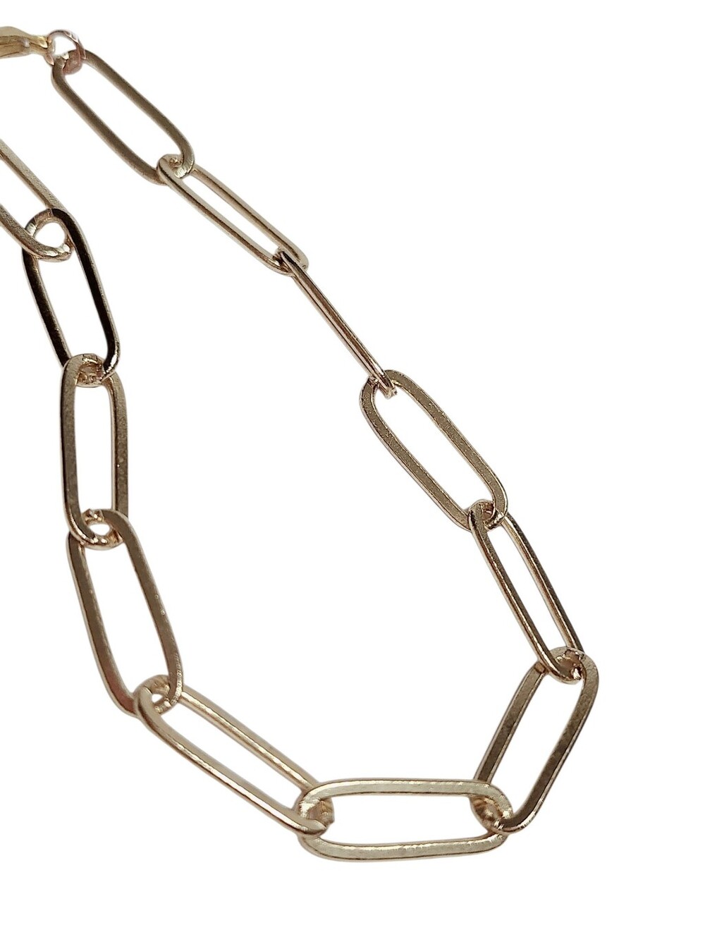 Paperclip Link Goldtone Bracelet size 8.25"